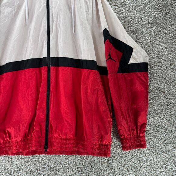 Nike Air Jordan Jacket Men 2XL XXL Red White JSW Diamond Track Windbreaker Adult - Picture 5 of 16